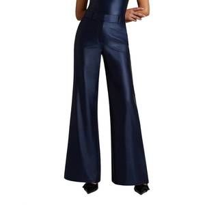 NEW COMMANDO matte metallic wide leg trouser in sapphire